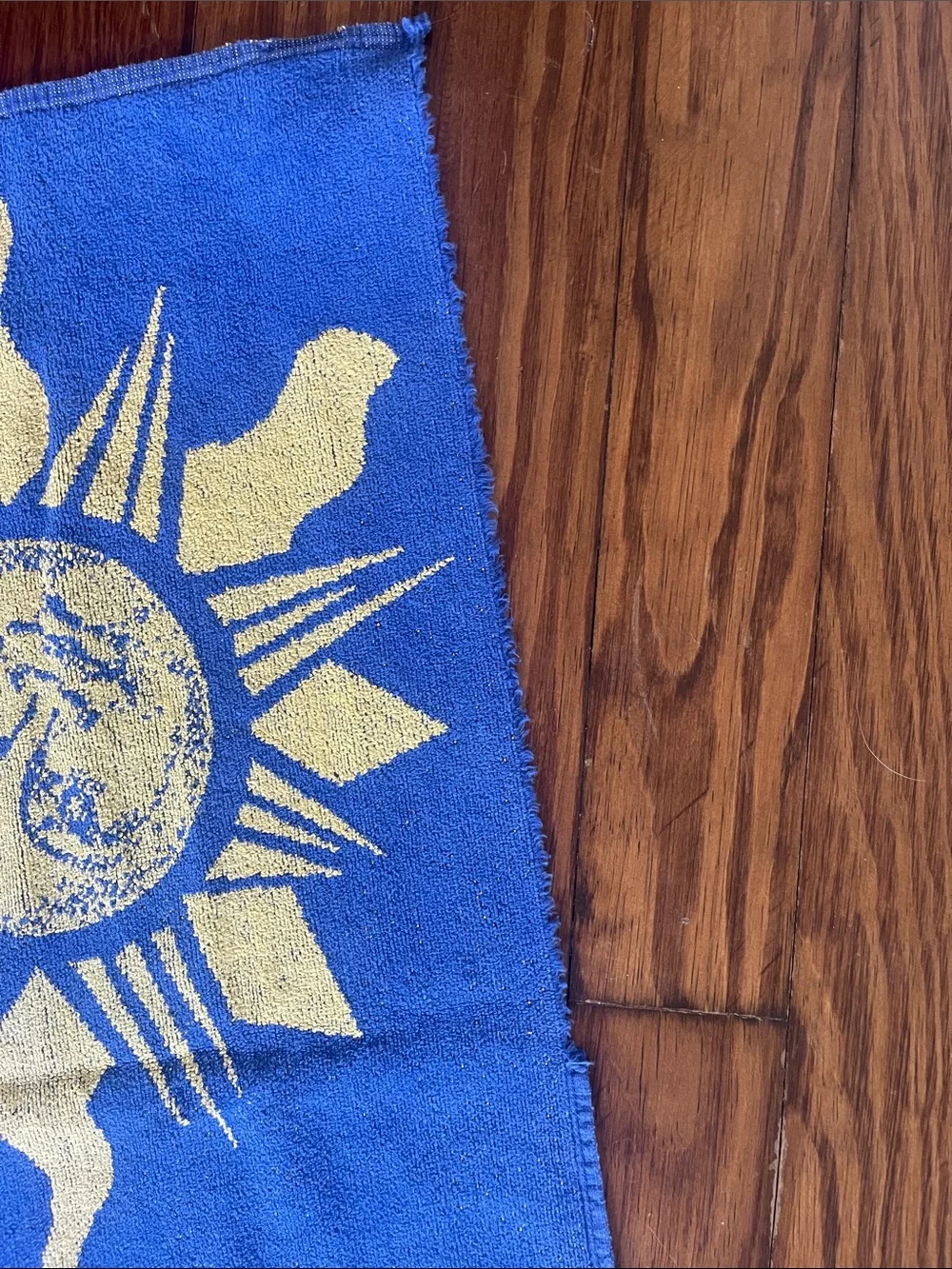 Vibrant Vintage Blue & Gold Beach Towel